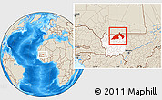 Shaded Relief Location Map of Nioro, highlighted parent region
