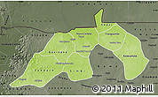 Physical Map of Nioro, darken, semi-desaturated
