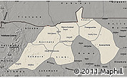 Shaded Relief Map of Nioro, darken, semi-desaturated