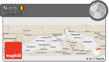 Classic Style Panoramic Map of Nioro