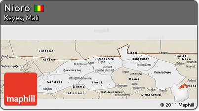 Classic Style Panoramic Map of Nioro