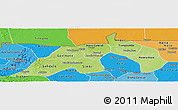 Physical Panoramic Map of Nioro, political shades outside