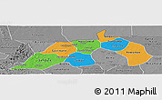 Political Panoramic Map of Nioro, desaturated