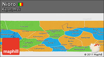 Political Panoramic Map of Nioro