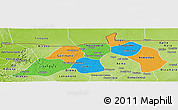 Political Panoramic Map of Nioro, physical outside