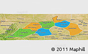 Political Panoramic Map of Nioro, satellite outside