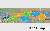 Political Panoramic Map of Nioro, semi-desaturated