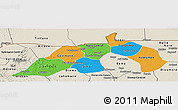 Political Panoramic Map of Nioro, shaded relief outside