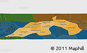 Political Shades Panoramic Map of Nioro, darken