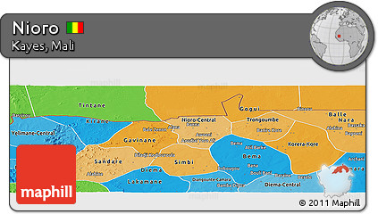 Political Shades Panoramic Map of Nioro