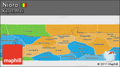Political Shades Panoramic Map of Nioro