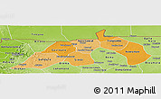 Political Shades Panoramic Map of Nioro, physical outside