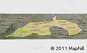 Satellite Panoramic Map of Nioro, darken, semi-desaturated