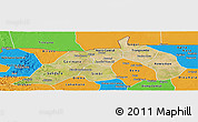 Satellite Panoramic Map of Nioro, political outside