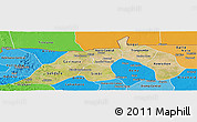Satellite Panoramic Map of Nioro, political shades outside