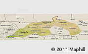 Satellite Panoramic Map of Nioro, shaded relief outside