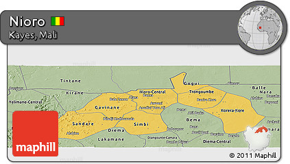 Savanna Style Panoramic Map of Nioro