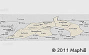 Shaded Relief Panoramic Map of Nioro, desaturated