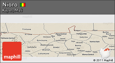 Shaded Relief Panoramic Map of Nioro