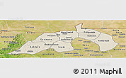 Shaded Relief Panoramic Map of Nioro, satellite outside