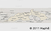 Shaded Relief Panoramic Map of Nioro, semi-desaturated