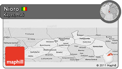 Silver Style Panoramic Map of Nioro