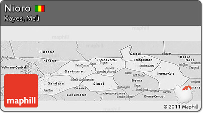 Silver Style Panoramic Map of Nioro