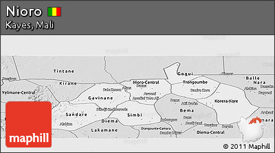Silver Style Panoramic Map of Nioro