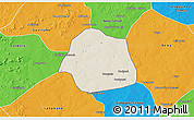 Shaded Relief 3D Map of Simbi, political outside