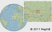 Savanna Style Location Map of Simbi, hill shading