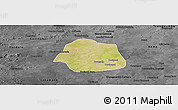 Satellite Panoramic Map of Simbi, darken, desaturated