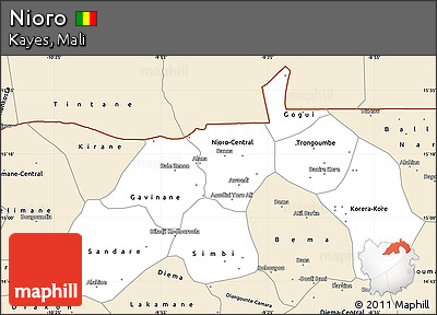 Classic Style Simple Map of Nioro