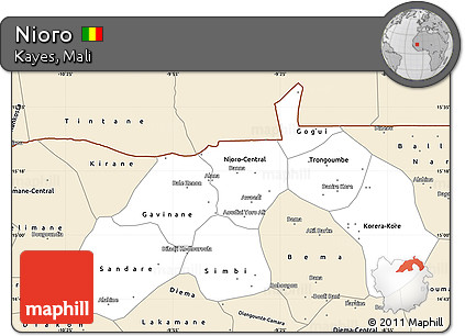 Classic Style Simple Map of Nioro