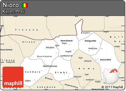Classic Style Simple Map of Nioro