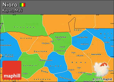 Political Simple Map of Nioro