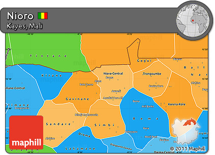 Political Shades Simple Map of Nioro