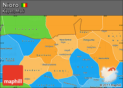 Political Shades Simple Map of Nioro