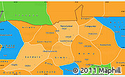 Political Shades Simple Map of Nioro, political outside