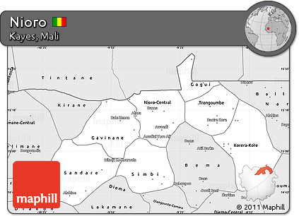 Silver Style Simple Map of Nioro