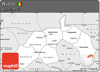 Silver Style Simple Map of Nioro