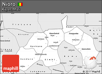 Silver Style Simple Map of Nioro