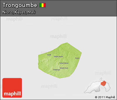 Physical 3D Map of Trongoumbe, cropped outside