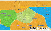 Physical 3D Map of Trongoumbe, political outside