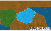 Political 3D Map of Trongoumbe, darken