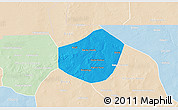 Political 3D Map of Trongoumbe, lighten
