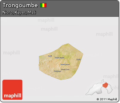 Satellite 3D Map of Trongoumbe, cropped outside