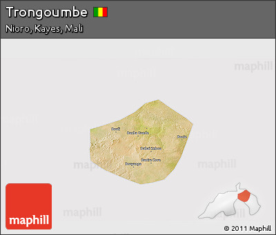 Satellite 3D Map of Trongoumbe, cropped outside