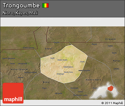 Satellite 3D Map of Trongoumbe, darken
