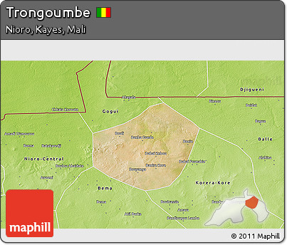Satellite 3D Map of Trongoumbe, physical outside