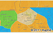 Satellite 3D Map of Trongoumbe, political outside